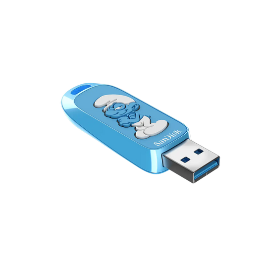SanDisk Smurf USB Flash Drive, Brainy Smurf Edition - 64GB